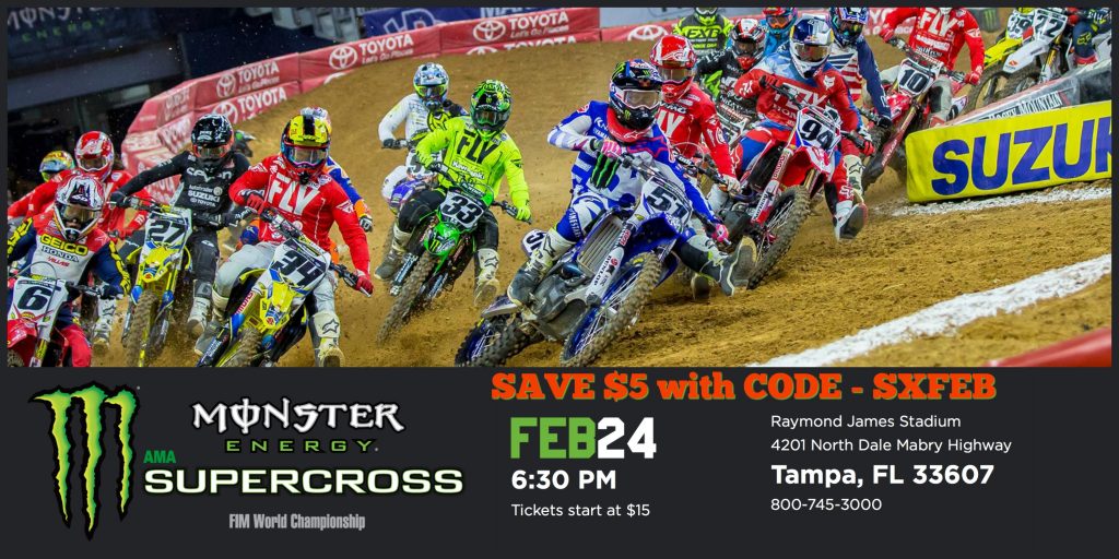 Monster Energy Supercross in Tampa at Raymond James Stadium