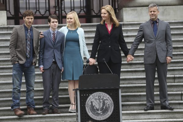 THE FAMILY - This thriller follows the return of a politician's young son who was presumed dead after disappearing over a decade earlier. As the mysterious young man is welcomed back into his family, suspicions emerge - is he really who he says he is? "The Family" stars Joan Allen as Claire, Alison Pill as Willa, Margot Bingham as Sergeant Nina Meyer, Zach Gilford as Danny, Liam James as Adam, Floriana Lima as Bridey, Madeleine Arthur as Young Willa, Rarmian Newton as Young Danny, Rupert Graves as John and Andrew McCarthy as Hank. "The Family" was written by Jenna Bans. Executive producers are Jenna Bans; and Mandeville Television's Todd Lieberman, David Hoberman and Laurie Zaks. "The Family" is produced by ABC Studios. (ABC/Jack Rowand) ZACH GILFORD, LIAM JAMES, ALISON PILL, JOAN ALLEN, RUPERT GRAVES