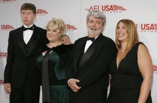 George Lucas and his adult children, Jett , Katie and Amanda