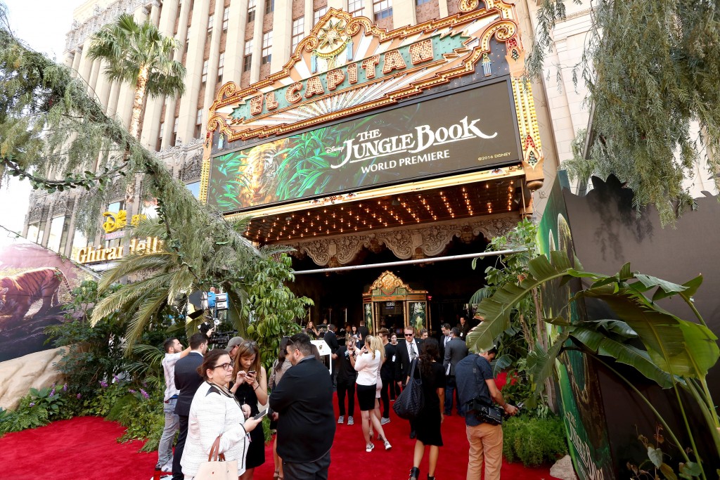 HOLLYWOOD, CALIFORNIA - APRIL 04: A view of the red carpet for The World Premiere of Disney's "THE JUNGLE BOOK" at the El Capitan Theatre on April 4, 2016 in Hollywood, California. (Photo by Jesse Grant/Getty Images for Disney)