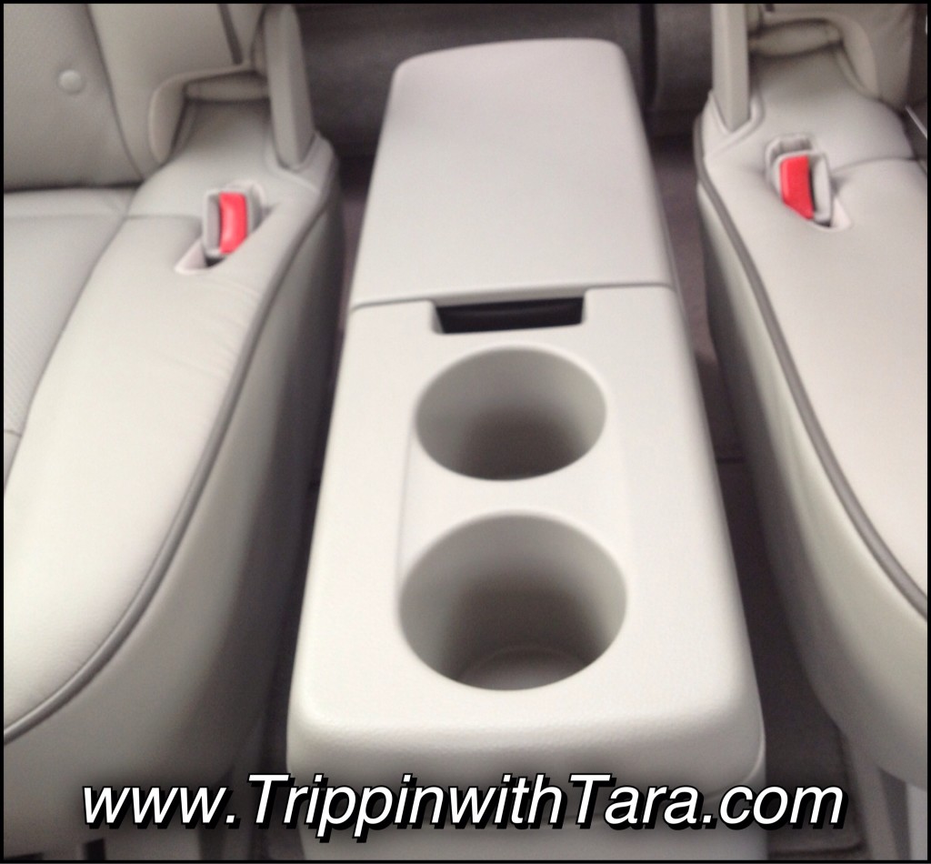 Removable backseat middle console in the 2012 Nissan Quest.