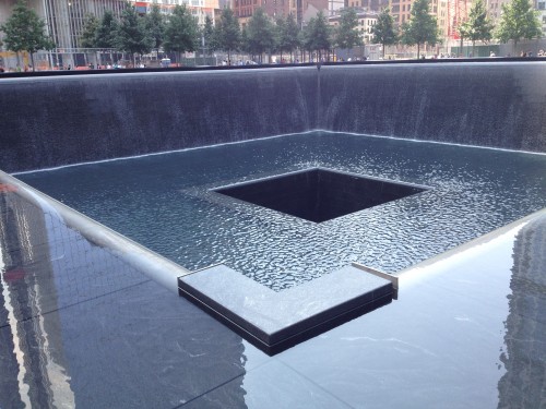  The 9/11 Memorial features two enormous waterfalls and reflecting pools.