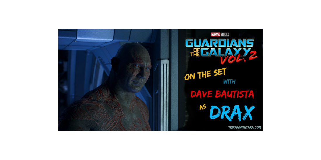 Drax on the set of Guardians of the Galaxy vol 2