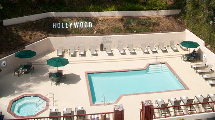 Outdoor Pool with Hollywood Hills Backdrop