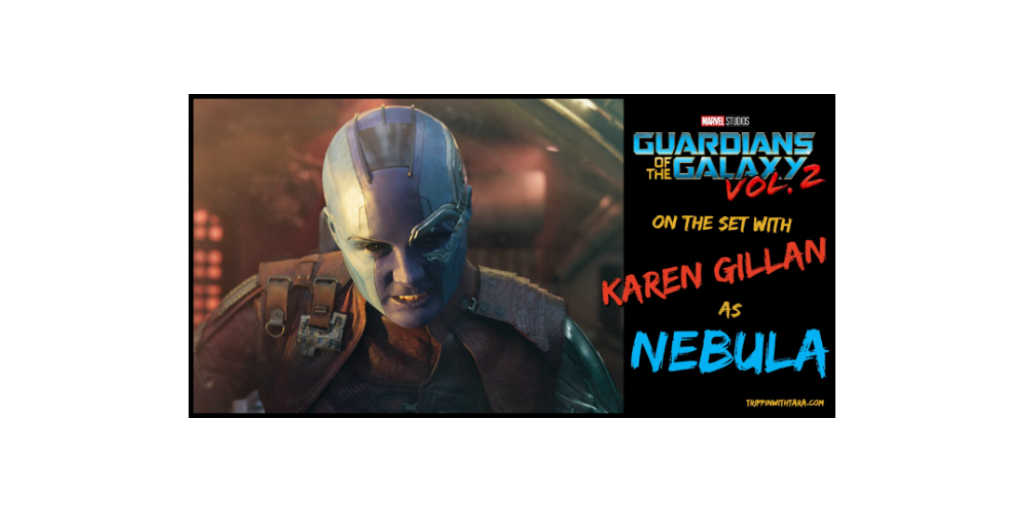 Karen Gillan as Nebula on the set of Guardians of the Galaxy Vol 2