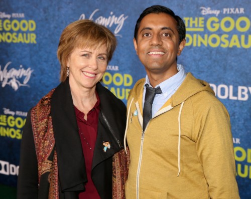  Producer Nicole Paradis Grindle (L) and director Sanjay Patel Photo by Jesse Grant/Getty Images for Disney