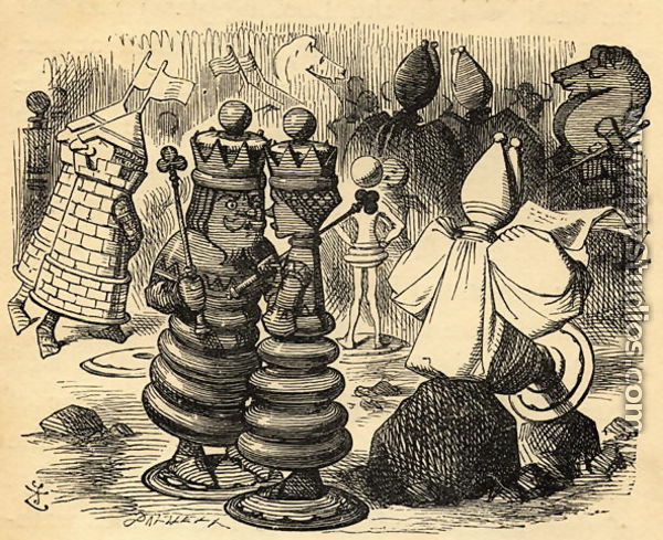 The Chess Players, illustration from Through the Looking Glass by Lewis Carroll 1832-98 first published 1871